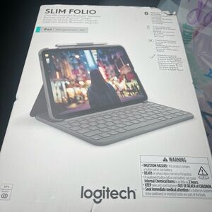 Logitech Slim Folio Gray Keyboard Case for iPad